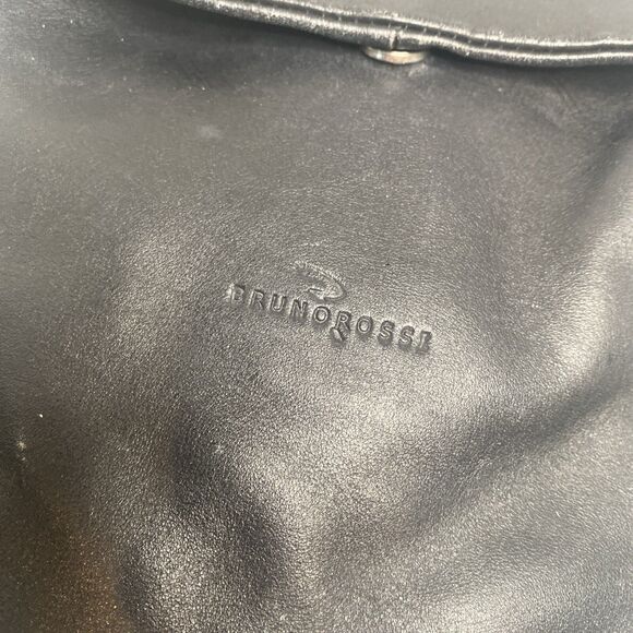 Bruno Rossi Black Italian Leather Crossbody Bag | 7x9x6” | Made in Italy | EUC - Picture 2 of 16